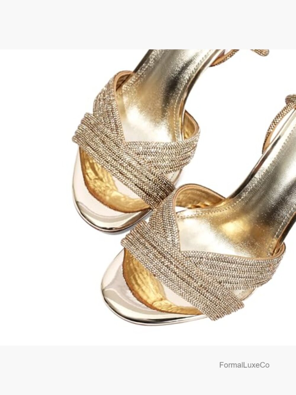 Rhinestone Stiletto Heeled Sandal Open Toe Ankle Strap Sparkly Dressy Summer - Picture 4 of 7